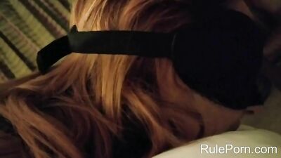 Blindfolded slut getting deepthroated