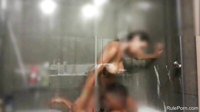 Amateur couple hot shower sex