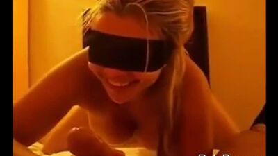 Blindfolded wife fucked in doggy style