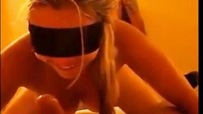 Blindfolded wife fucked in doggy style