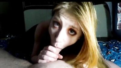 Pretty girl sucking dick hard