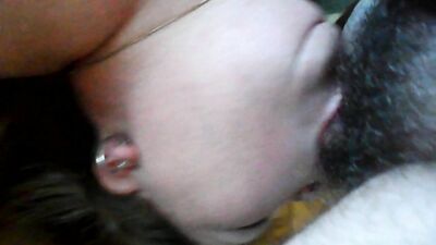 Chubby babe swallows cum fast