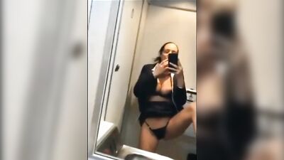 Airline stewardess masturbating on airplane