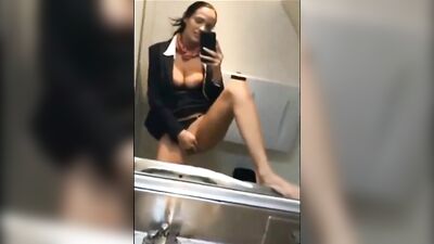 Airline stewardess masturbating on airplane