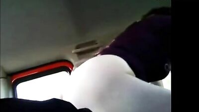 White girl riding dick in car