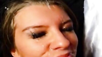 Cum all over her face and pillow