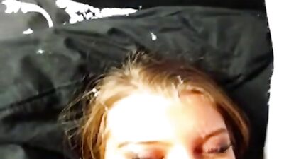 Cum all over her face and pillow