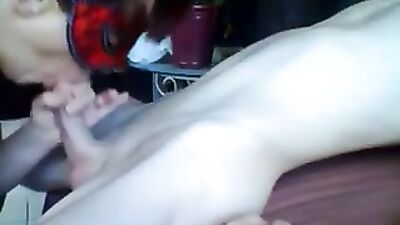 Perfect blowjob from masked girlfriend