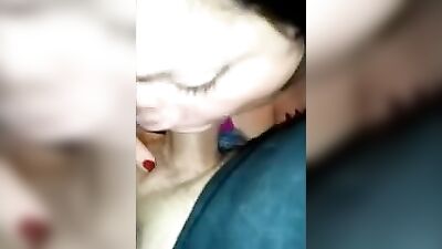 Giving a blowjob in the car