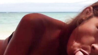 Latina sucks great dick at the beach on vacation