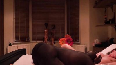 Interracial romantic sex in hotel room