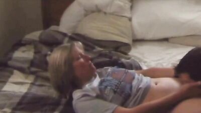 Amateur blonde wife licked and fucked in bedroom 