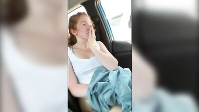 Redhead likes to exhib and masturbate publicly 