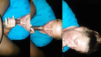 Mature mommy sucking huge black cock 