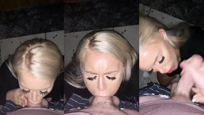 Gorgeous British blonde sucks me dry in an alley