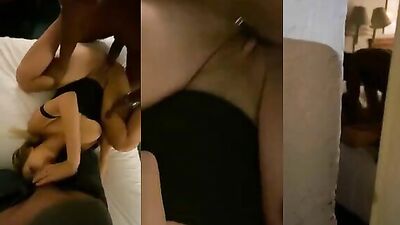 Black horny dude rams sexy brunette milf 