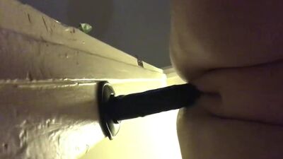 Wall mount dildo in pussy 