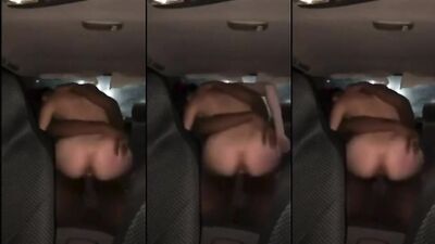 Wife riding black cock in the car 