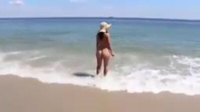 Pretty booty Wife naked at the beach 