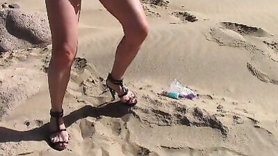 Panty squirt orgasms on the beach