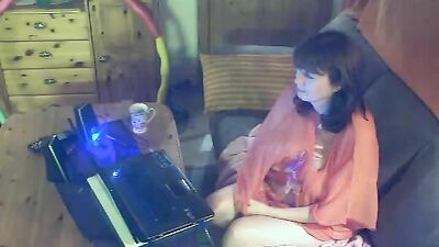 Slutty huge titty mature lady masturbates on the webcam