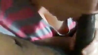 Blonde girl sucking huge black cock