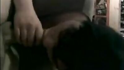 Brunette babe sucking and teasing cock