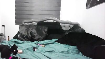 Amateur brunette girlfriend teasing and fingering- Webcam