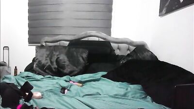 Amateur brunette girlfriend teasing and fingering- Webcam