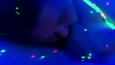 Chubby amateur babe sucking cock and licking cum