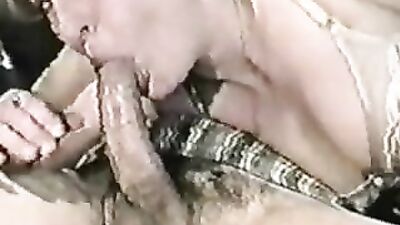 Cheeky blonde mature babe sucking hard cock