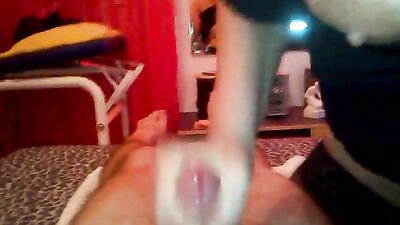 Busty wife gives hot handjob