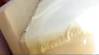 Naked sexy babe gives teasing handjob