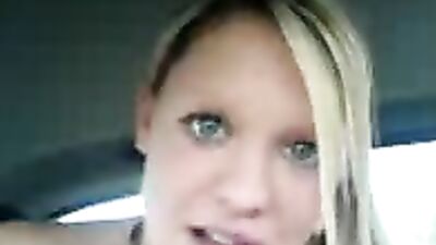 Hot blonde girlfriend drilled in the car