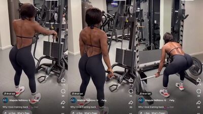 Amaing fitness model Gym tease