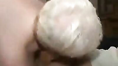 Horny granny sucking fat cock