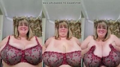 Teasing with her huge melons