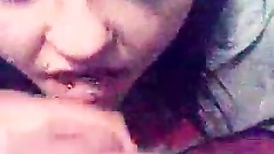 Tattooed chick blowjob and cum swallowing POV
