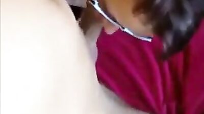 Amateur nerdy wife sucking hard cock