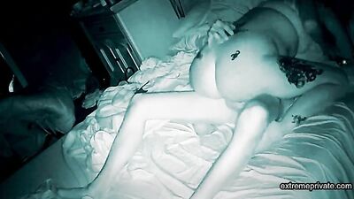Tattooed sexy stepmom caught riding cock- Hidden-cam