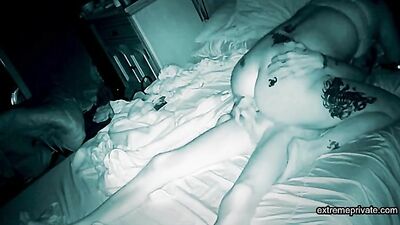 Tattooed sexy stepmom caught riding cock- Hidden-cam