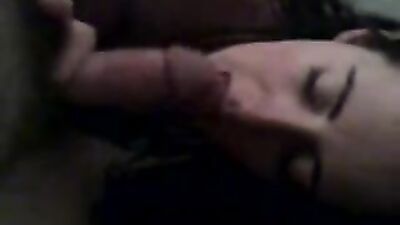 Lovely busty girlfriend sucking thick cock