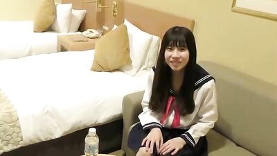 Shaved pussy hot Japanese teen masturbates