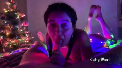 Katty sucks cock on New Year's Eve