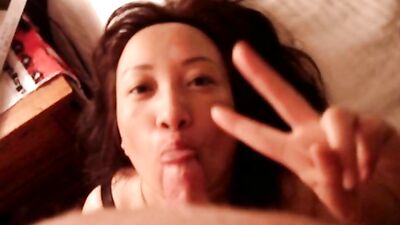 Brunette babe rides cock on a mattress