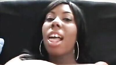 Big tits ebony masturbating her hairy pussy