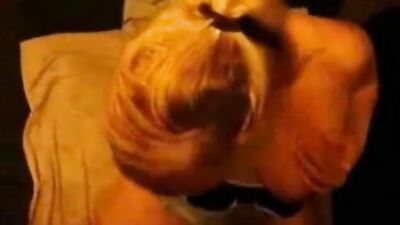 Blonde milf sucking huge dick