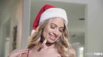 Blonde babe plays with her naked pussy in the bathroom