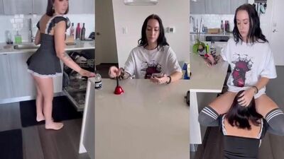 Maid licking her wet pussy