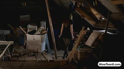 Sweet blonde teenie Anjelica squirting while rubbing